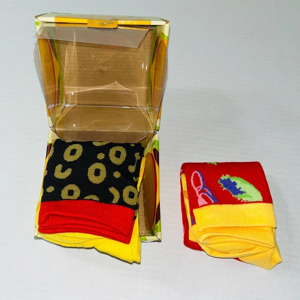 Brand New Lord's Rocks 2 Pack Hamburger Novelty Socks Graphic‎ Print One Size